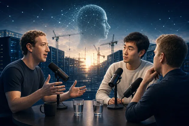 Editorial illustration representing Meta’s large, uncertain investment in AI infrastructure