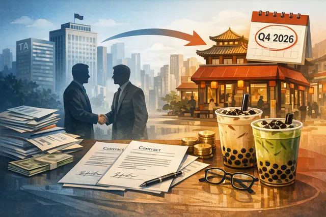 Bubble tea cups with Gong cha branding, representing the global bubble tea chain acquired by Bain Capital
