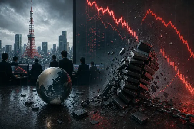 Illustration representing a sell-off in AI-linked technology and semiconductor stocks