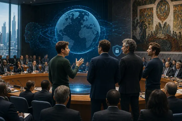 What will OpenAI CEO Sam Altman and Anthropic CEO Dario Amodei—along with Yoshua Bengio and Hugging Face CEO Clément Delangue—tell the UN Se