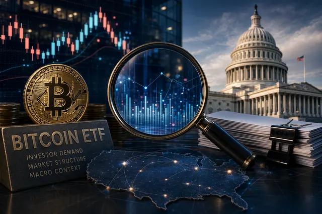 Illustration representing BlackRock Bitcoin ETF flows and on-chain wallet movements