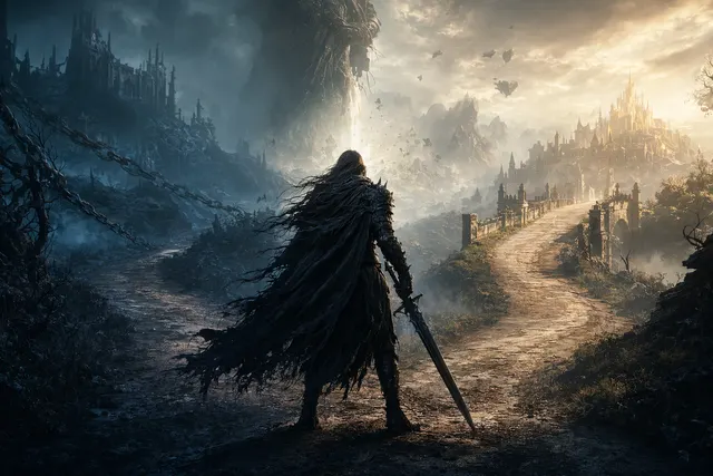 Dark fantasy warrior representing Lords of the Fallen II and the change from Epic Games Store exclusivity to wider PC distribution