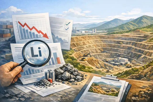 Lithium carbonate price chart and CATL Jianxiawo mine illustration