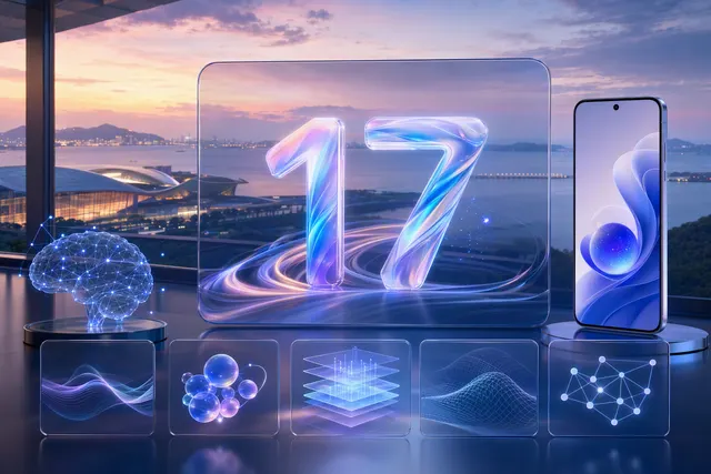 Editorial illustration representing OPPO ColorOS 17 and its on-device AI operating-system features