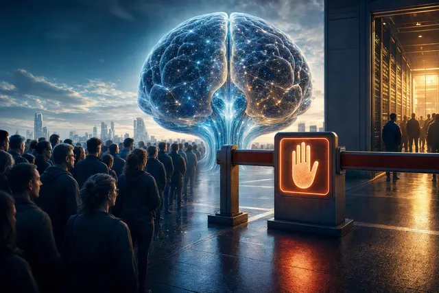 Editorial illustration representing AI infrastructure capacity pressure and ChatGPT Pro access