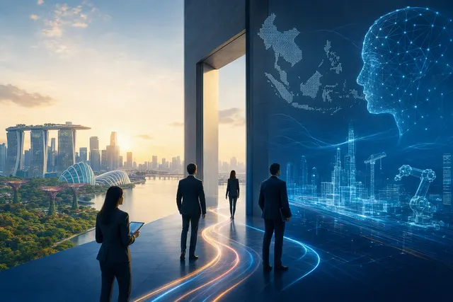 Illustration representing enterprise AI agents and business operations across Southeast Asia