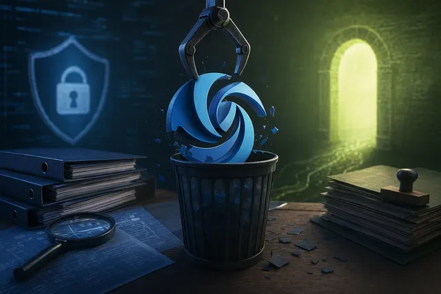 Illustration representing the removal of the Deepin desktop environment from Linux distributions like Fedora and openSUSE