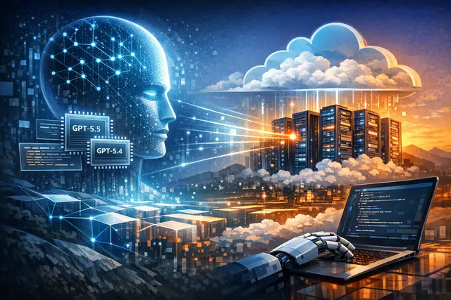 Conceptual illustration of OpenAI and AWS cloud integration, symbolizing the multi-cloud AI era.
