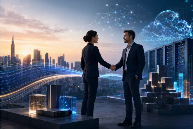 Concept illustration of Dell partner ecosystem modernization with AI-driven sales platform and cloud infrastructure