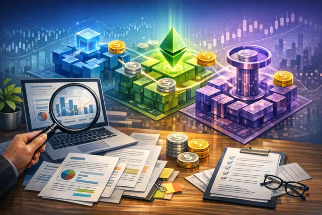Charts and blockchain network logos representing stablecoin transaction data across multiple blockchains in May 2026