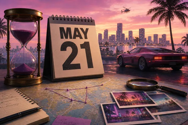 AI-generated editorial image about GTA VI preorder speculation and Take-Two’s May 21 earnings call