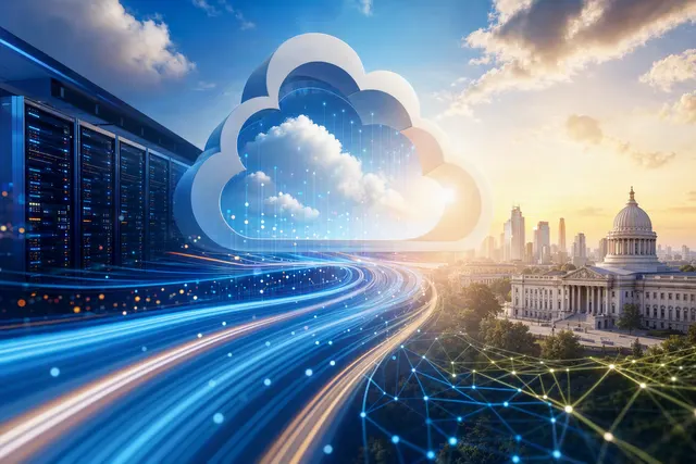 Illustration of Google Cloud and artificial intelligence infrastructure