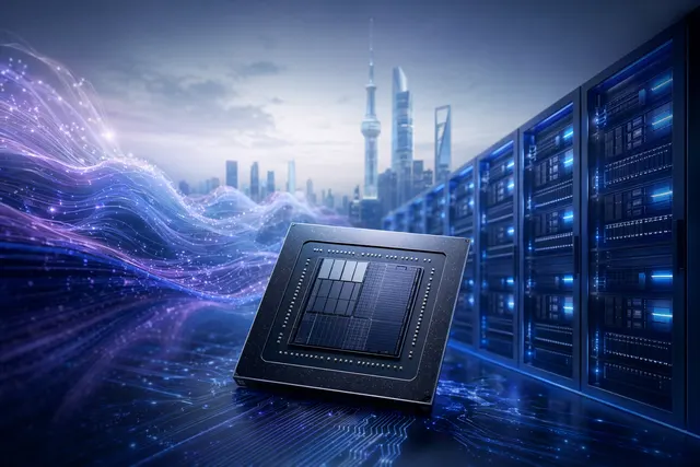 Illustration representing Alibaba’s Zhenwu M890 AI chip and Qwen AI ecosystem competing with Nvidia hardware