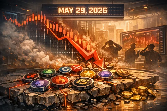 Binance Alpha token delisting on May 29, 2026 caused market crash for 12 tokens including DIGI, JOJO, and BOOM with declines up to 90%