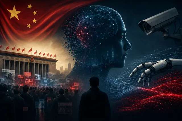 Illustration of artificial intelligence, cybersecurity and China’s national-security debate