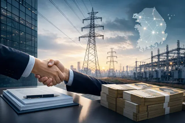 AI-generated illustration accompanying a report on Kepco’s proposed financing of power grids for semiconductor plants