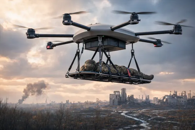 AI-generated illustration representing SkyFall’s StarGate medical evacuation drone