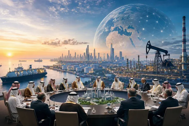 AI-generated illustration representing energy infrastructure and supply routes