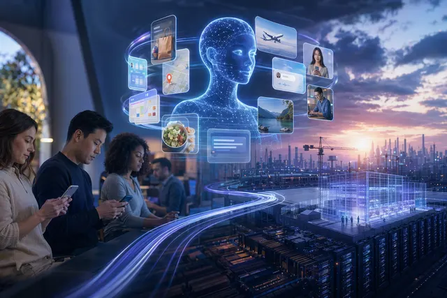 Minh họa trợ lý AI agentic của Meta hoạt động trên các nền tảng xã hội và hạ tầng dữ liệu