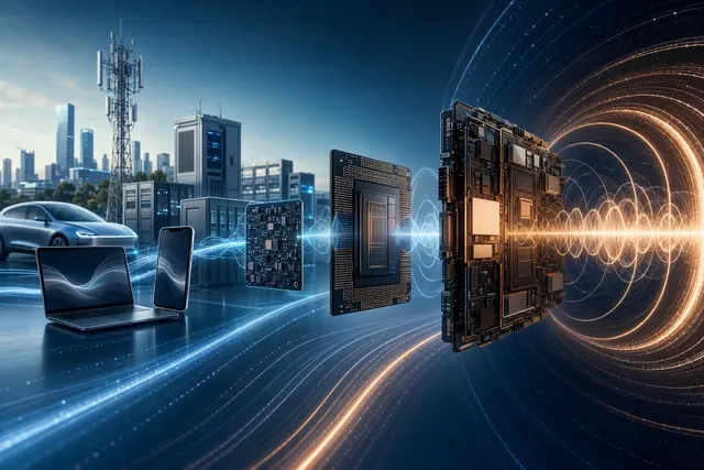 Εικονογράφηση ενός προηγμένου chip με τρισδιάστατες διασυνδέσεις, που απεικονίζει τη LogicFolding και το Tau Scaling Law της Huawei.