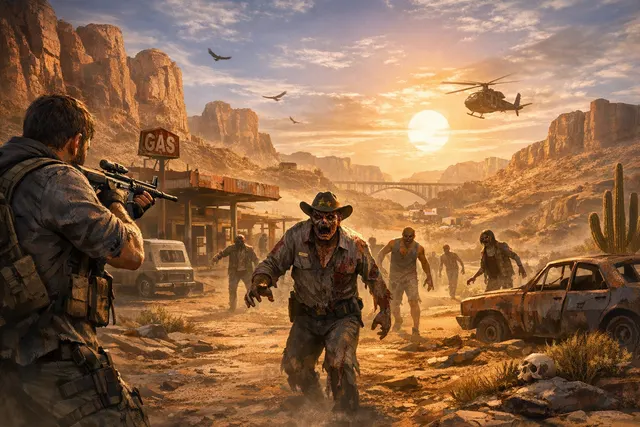 What is "Arizona Sunshine," a VR zombie shooter franchise known for its sun-scorched Arizona setting and its status as one of VR's earliest
