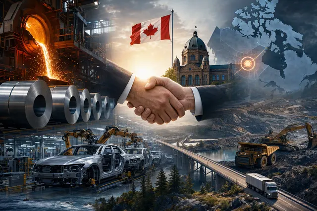 Illustration representing Ontario’s steel, auto and critical-minerals support plan