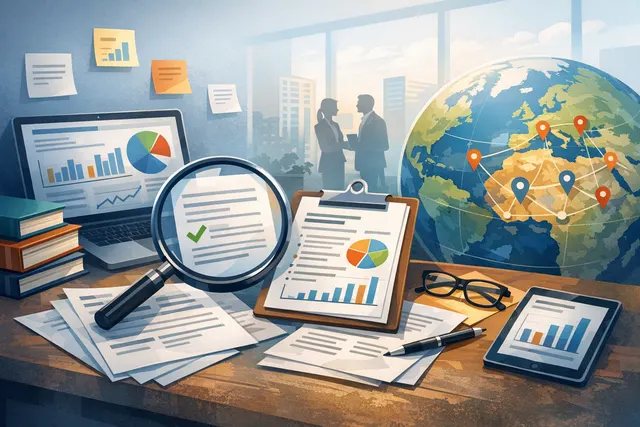 Data charts and graphs on a desk showing AI and employment statistics, representing research on AI's impact on the workforce.