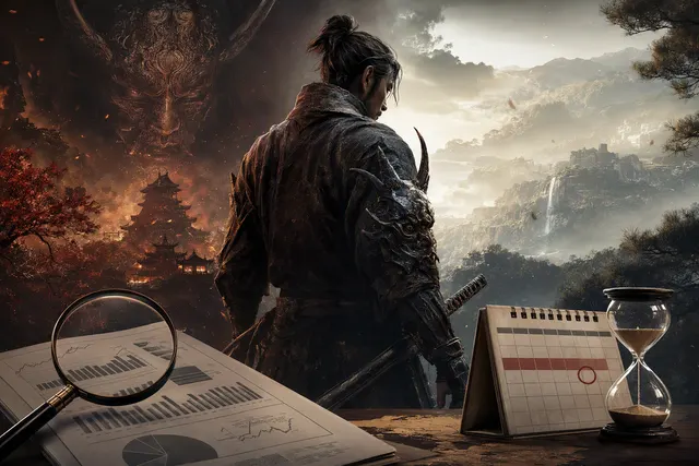Editorial illustration representing Onimusha: Way of the Sword’s early-release launch performance