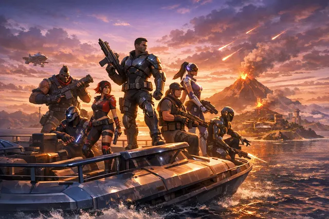 Fortnite Chapter 7 Season 3 Runners promotional artwork showing the new season's theme and a John Wick crossover character on the island.