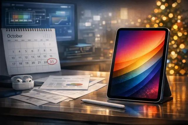 Concept illustration of a redesigned Apple iPad mini with an OLED display