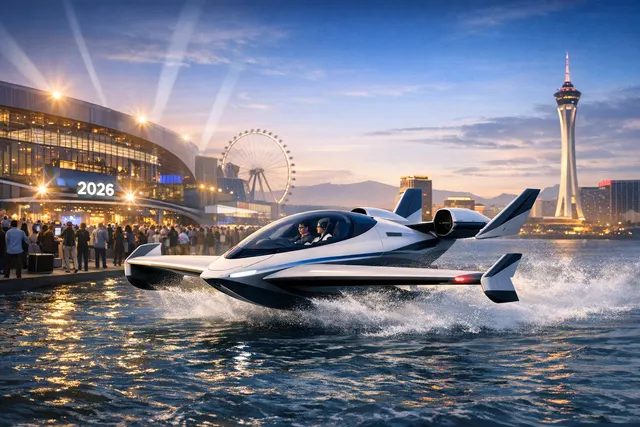 NAVEE WaveFly 5X wing-in-ground electric recreational vehicle skimming across water surface