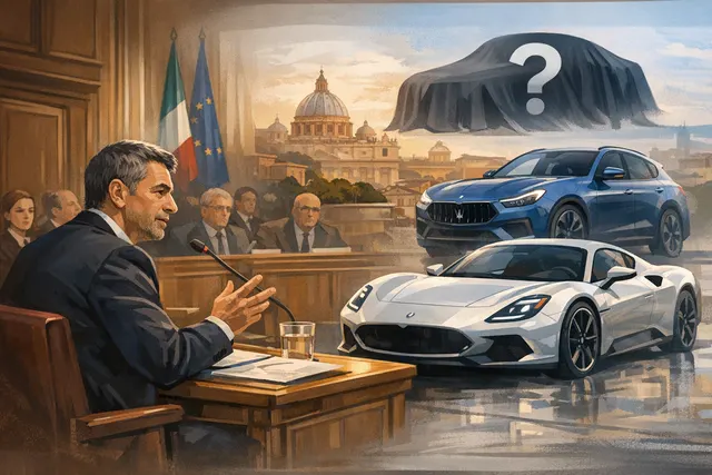 Antonio Filosa speaking at the Stellantis parliamentary hearing on Maserati's future
