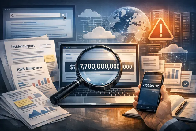 AWS Billing Console showing an inflated estimated bill amount in the trillions of dollars, illustrating the July 2026 billing bug.