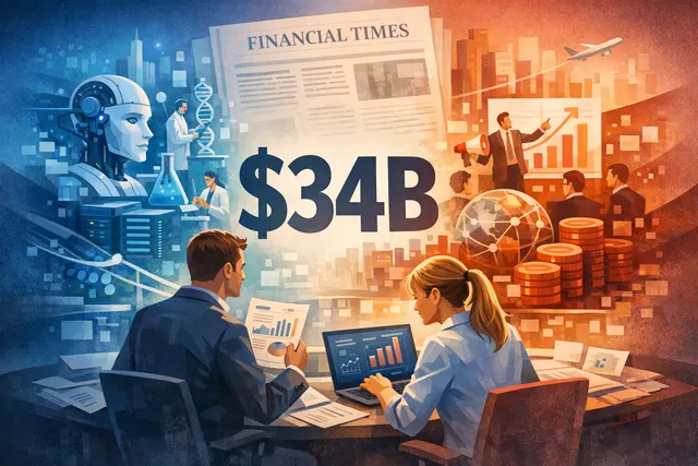 Graphical representation showing OpenAI's $34 billion total expenditure breakdown into research & development, sales & marketing, and other costs for 2025.