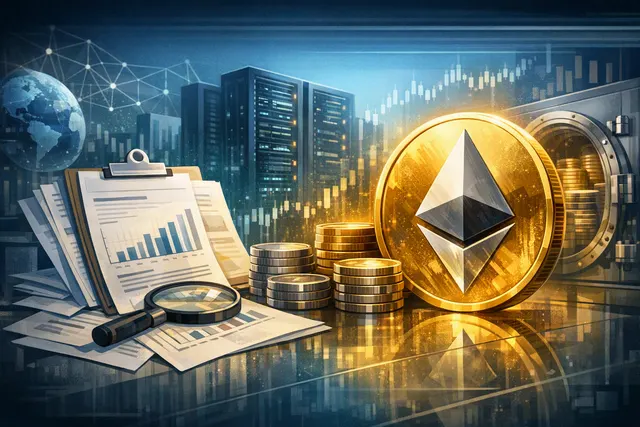 Illustration of Coinbase, Ethereum and Base in a debate over corporate ETH holdings