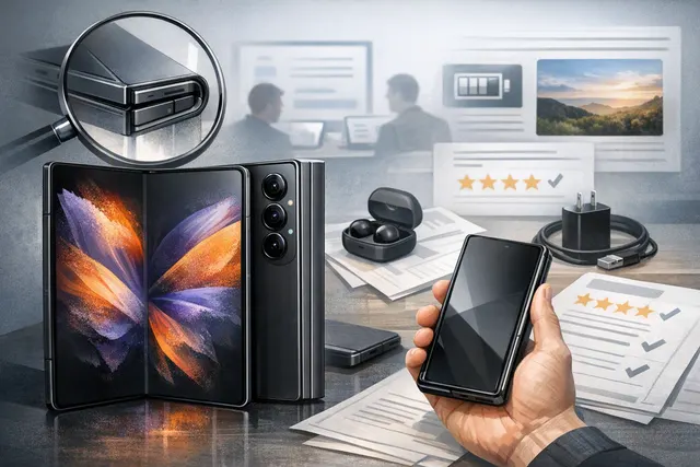 Samsung Galaxy Z Fold 8 Ultra shown open and folded, highlighting its book-style foldable design