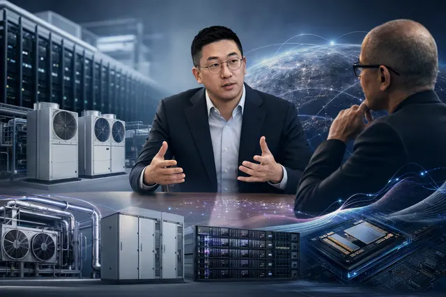 AI-generated editorial illustration accompanying coverage of LG’s Microsoft and Nvidia AI infrastructure partnerships