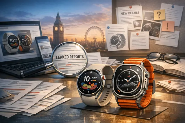 Concept render of the Samsung Galaxy Watch 9 and Galaxy Watch Ultra 2 side by side, showing the squircle design of the Watch 9 and the boxier case of the Ultra 2 with thinner bezel