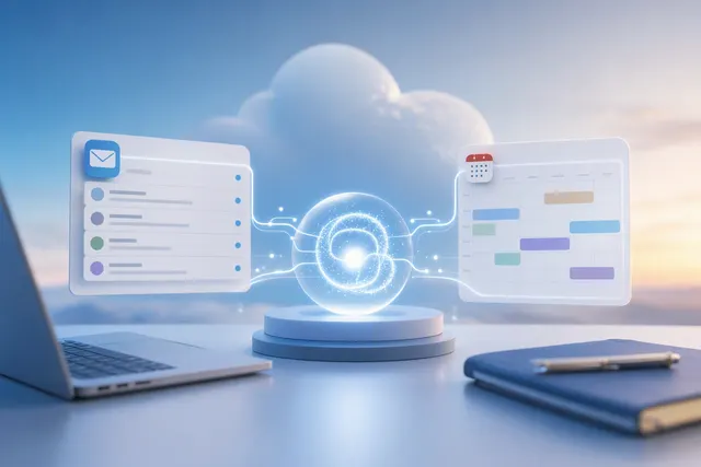 Illustration representing ChatGPT connected to iCloud Mail and Calendar