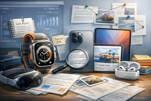 Concept render of Apple's fall 2026 product lineup including iPhone 18 Pro, foldable iPhone Ultra, Apple Watch Ultra 4, and Apple Watch Series 12