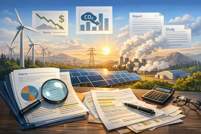 Illustration of renewable energy infrastructure including solar panels, wind turbines, and power lines, representing IRENA's 2025 renewable energy cost analysis and record capacity