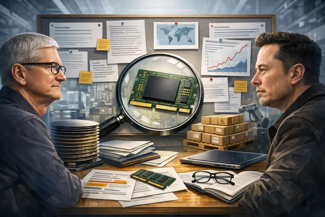 Futuristic illustration of data centers, AI chips, and memory modules representing the global memory chip shortage crisis in 2026.