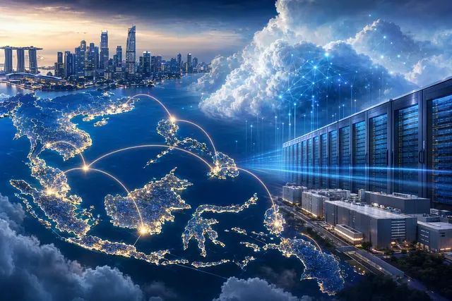 Illustration representing Amazon cloud and AI infrastructure investment across Southeast Asia