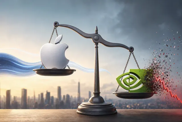 Illustrative image for the market-cap race between Apple and Nvidia
