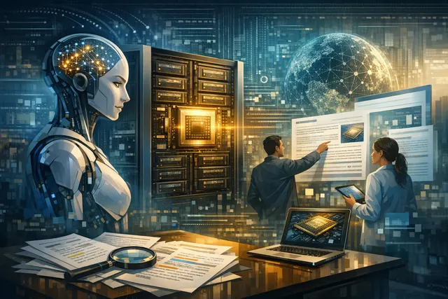 Anthropic Claude AI model deployment abstract: digital representation of Claude running on Nvidia GB300 Blackwell Ultra GPU chips within Microsoft Azure cloud infrastructure
