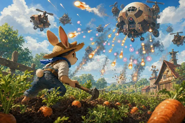 Illustrative image for Air Hares, Wondoro’s farming-focused bullet hell game.
