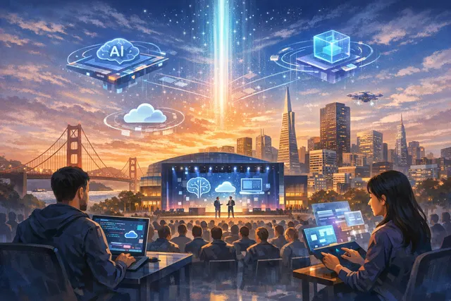 Microsoft Build 2026 conference keynote with holographic developer platform announcements