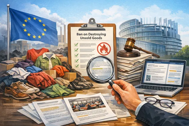 EU ESPR ban on destroying unsold clothes and shoes effective July 19, 2026