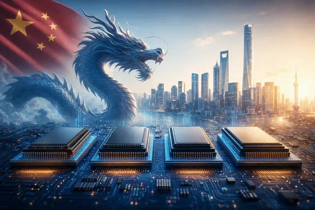 Illustration of China’s domestic AI chip companies competing to scale GPU and AI accelerator businesses