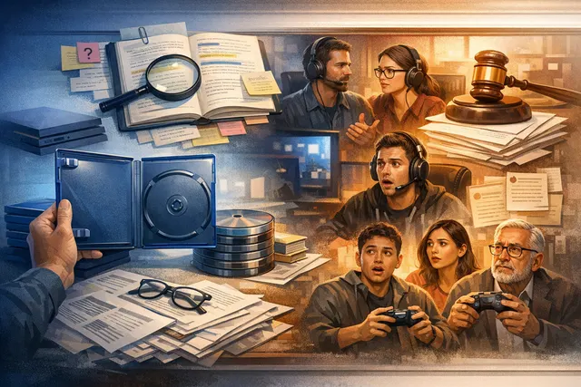 AI-generated image representing the transition from physical PlayStation game discs to digital downloads.